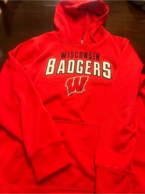 Wisconsin Badgers Red Hoodie with W Logo